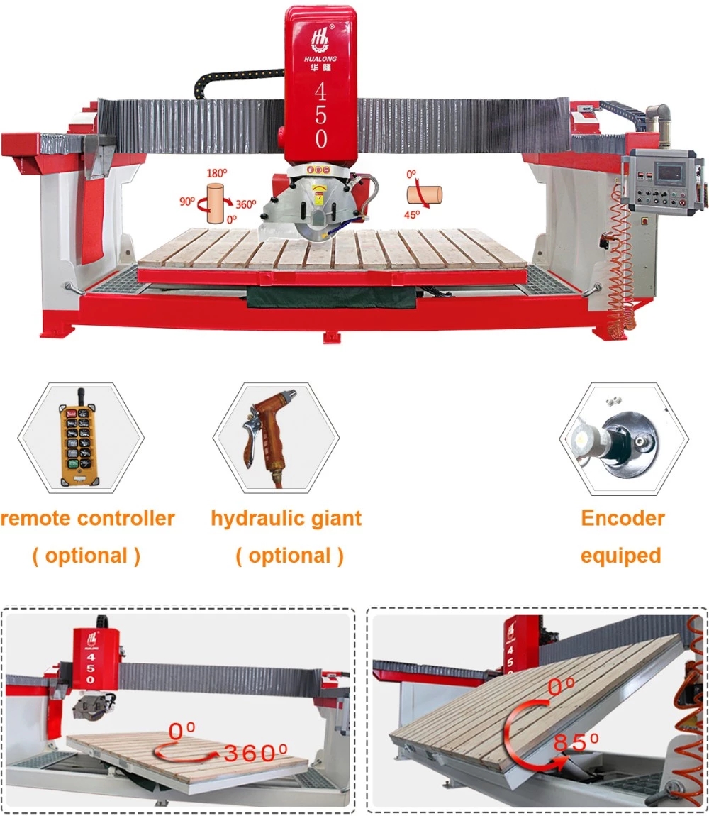 Hualong Hlsq-450 Machinery Станок для резки камня Мостовая пила для резки камня Моноблочный станок для резки камня Инфракрасный станок для резки камня